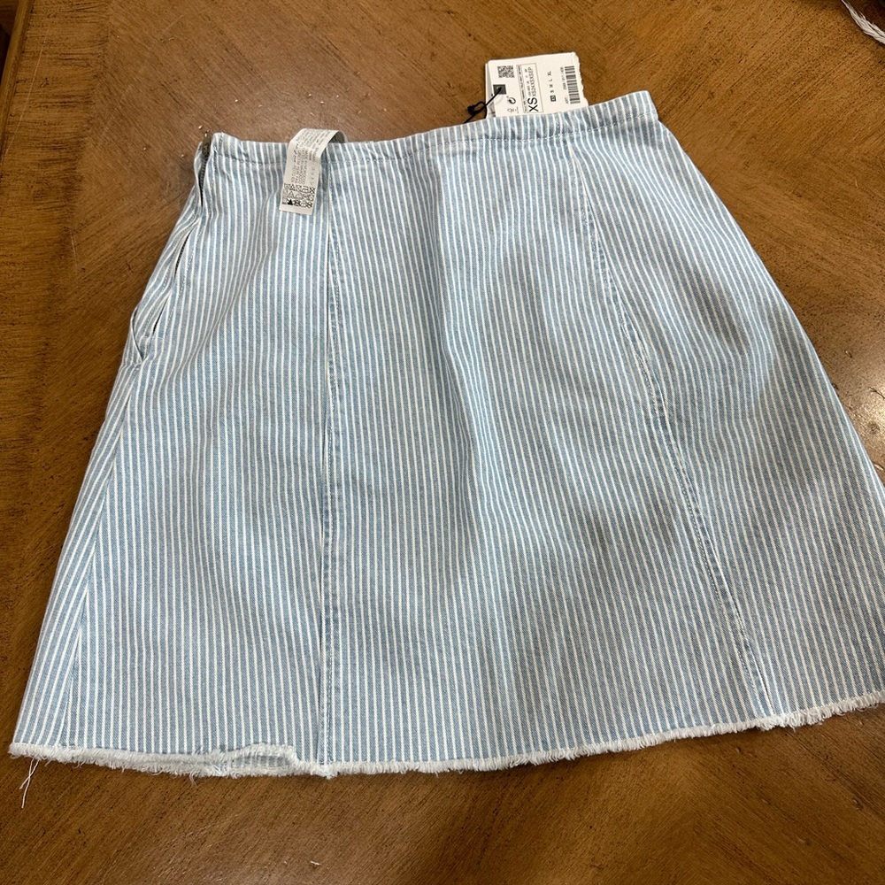 Zara stripped denim skirt